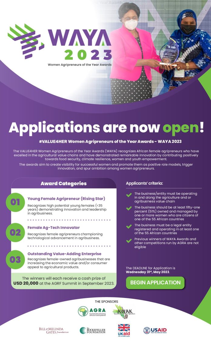 AGRA launches call for applications for Women Agripreneurs of the Year